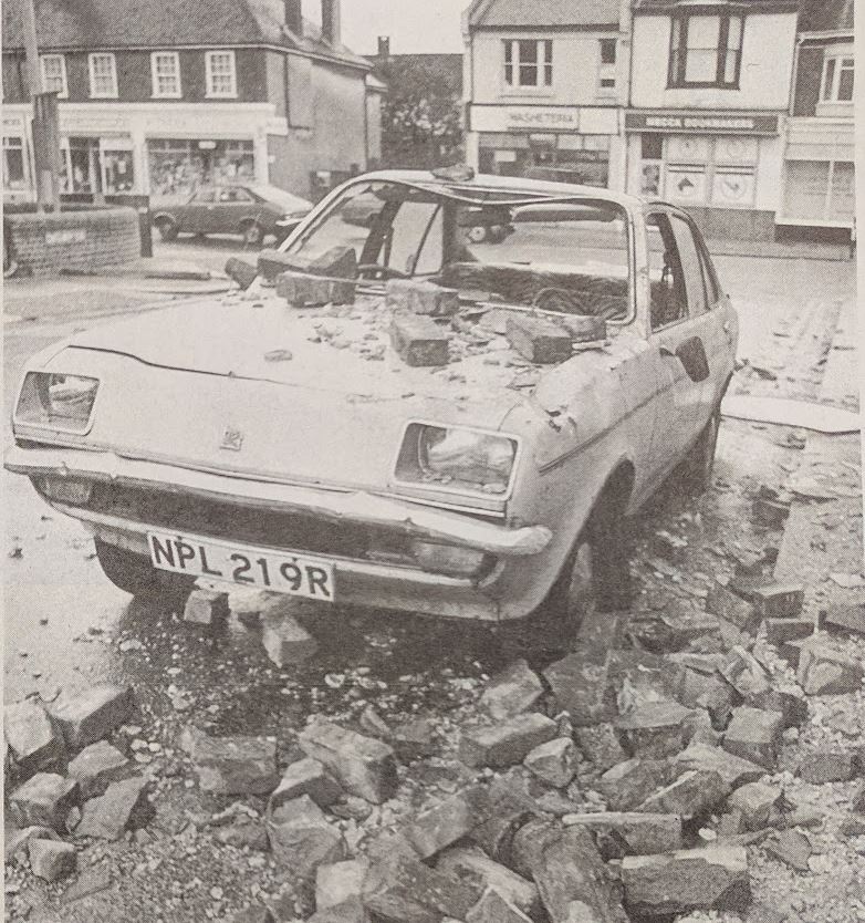 A sad sight: one of the many cars damaged by the night's storm