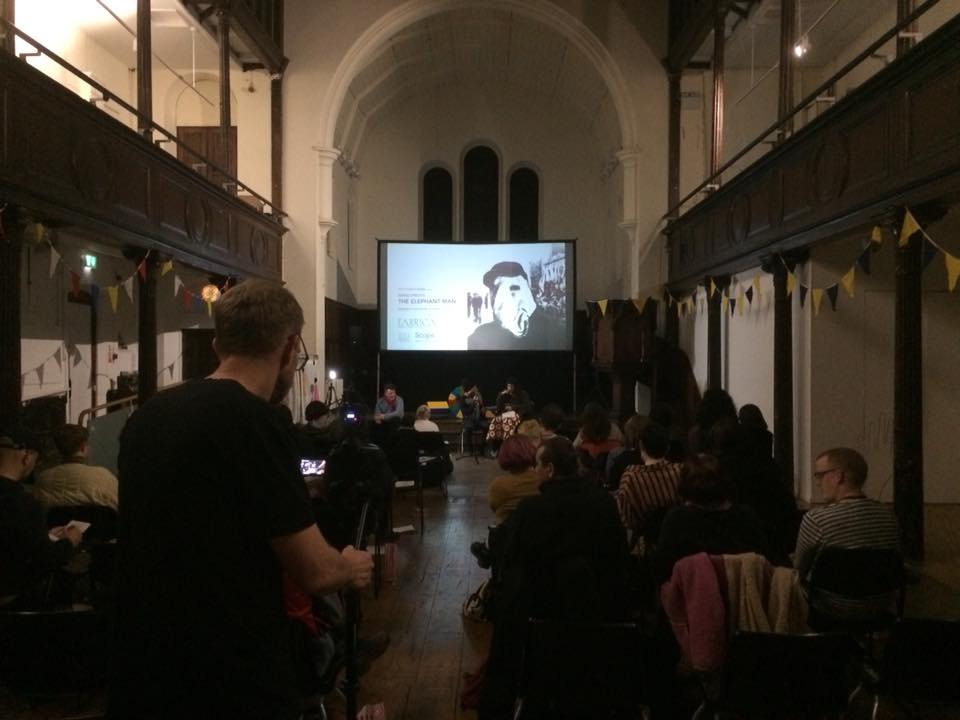 Inside Fabrica as The Elephant Man plays